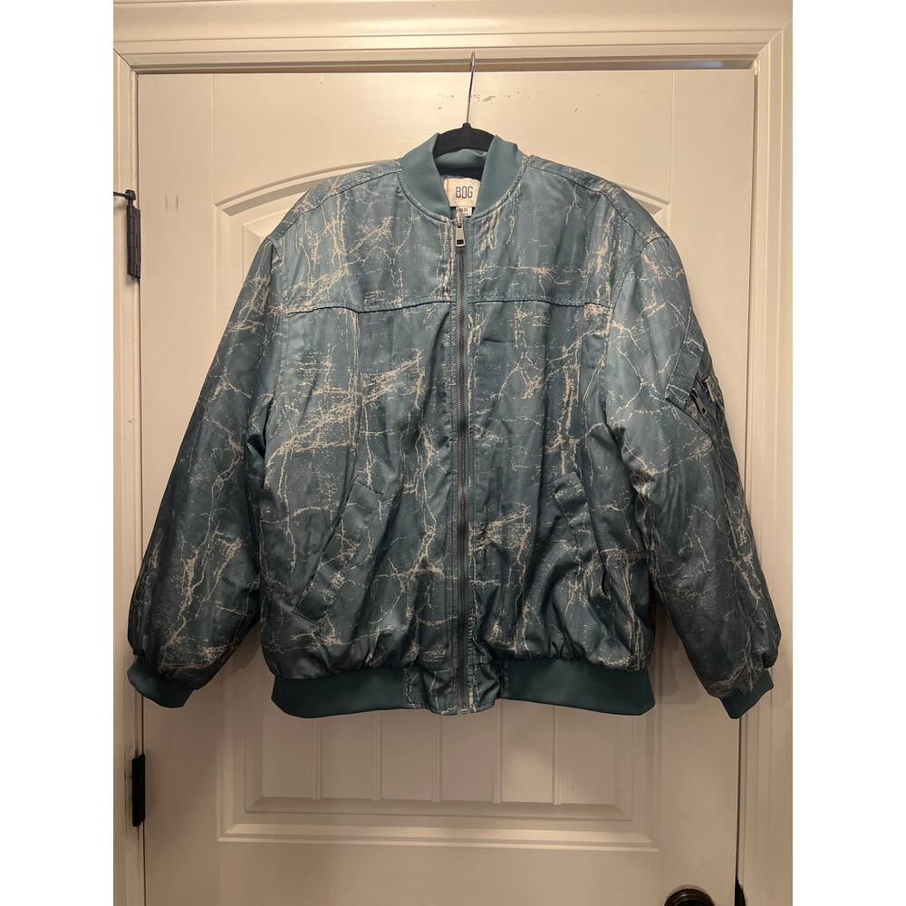 Urban Outfitters BDG Men’s Full Zip Marcy Oversized Bomber Jacket Size M Green